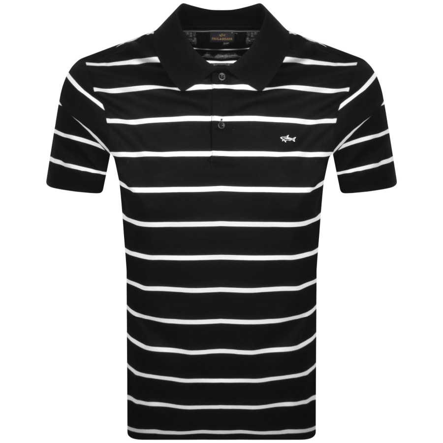 Paul And Shark Stripe Polo T Shirt Black | Mainline Menswear
